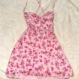 Zara pink floral dress